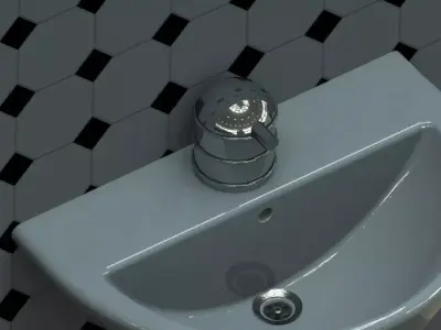 Sink bathroom with tiles Free 3D model