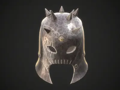 Orc Helmet 04 Low-poly 3D model