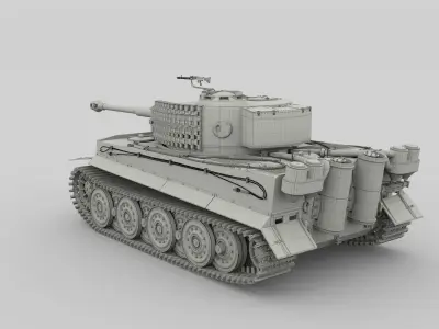 Panzer Tiger Tank Late 1944 HDRI v1 3D model