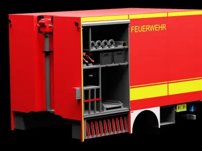 Feuerwehr Logistik Aufbau klein 3D model
