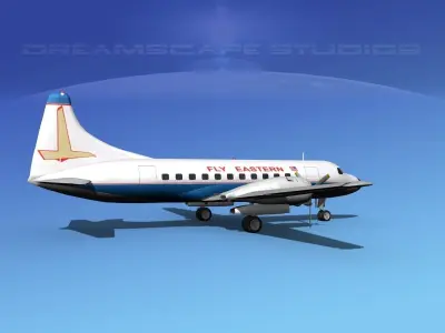 Convair CV-340 Eastern Airlines 2 3D model