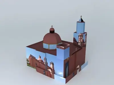 Sanctuary model building with dome on top 3D model