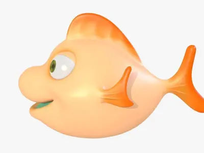 Cute Fish Low-poly 3D model