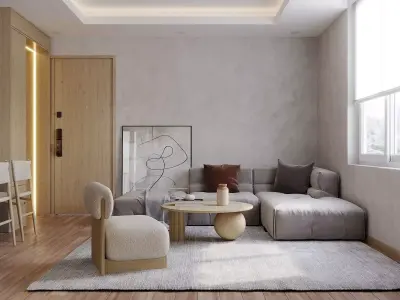 Wabi Sabi Living Room 1 3D model