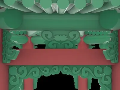 Traditional Octagonal Pavilion 3D model