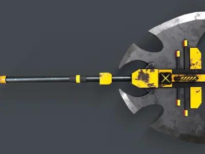 Sci-Fi Axe V4 Low-poly 3D model