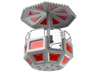 Red Detailed Ferris Wheel Cart 3D model