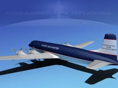 Douglas DC-7C Pacific Air Charter 3D model