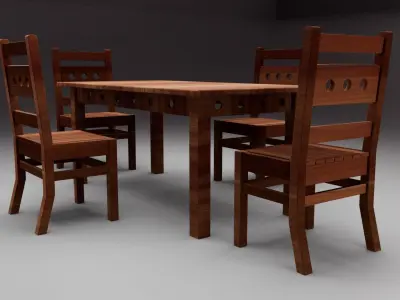 Kitchen Furniture Free low-poly 3D model