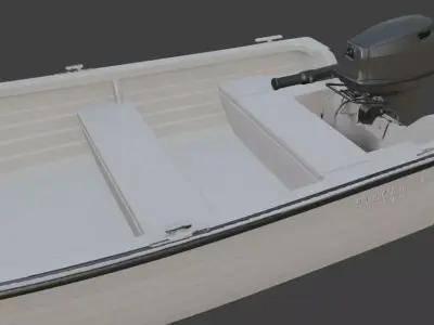 Small Motorboat 3D Model 3D model