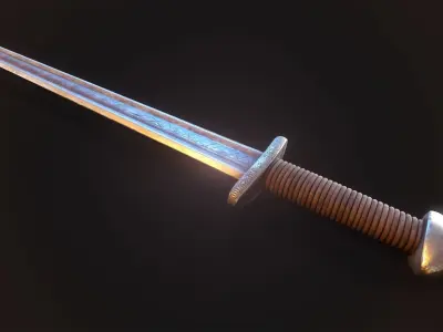 Viking Sword Low-poly 3D model