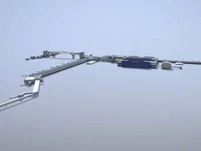 Airport Terminal EGKK North Terminal Gatwick Airport Low-poly 3D model