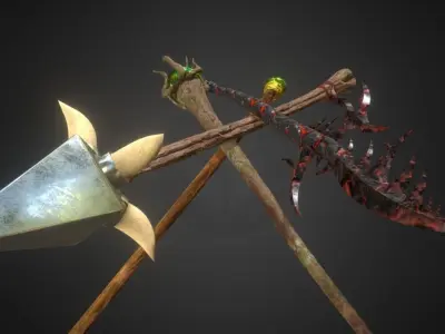 Spears - Magic Staffs Low-poly 3D model