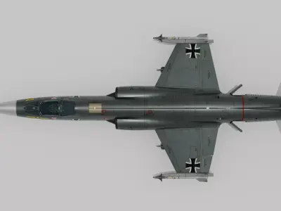 F104G starfighter fighter jet Low-poly 3D model