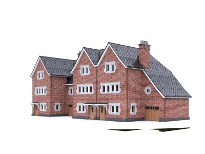 English Brick House 08 Low-poly 3D model