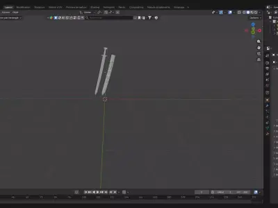 Medieval Short Sword with Scabbard Low-poly 3D model