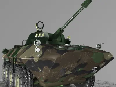 BTR-90 Military Armored Vehicle Low-poly 3D model