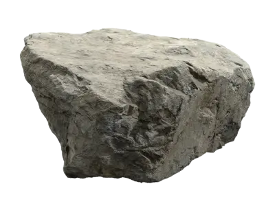  Cool Toned Flat Top Jagged Large Rock Boulder Model 