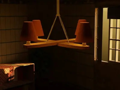 Post-apocalyptic room 3D model