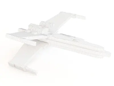 Spaceship wooden toy 02 3D model