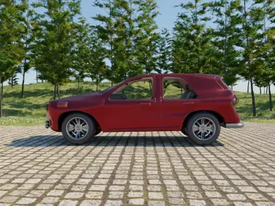 SUV based on ML 63 AMG with 1950s Style Rigged Free 3D model