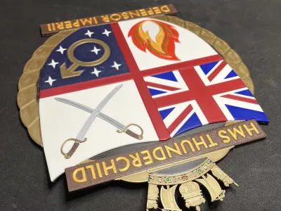 1987 HMS Thunderchild Ships Badge Wall Plaque 3D print model