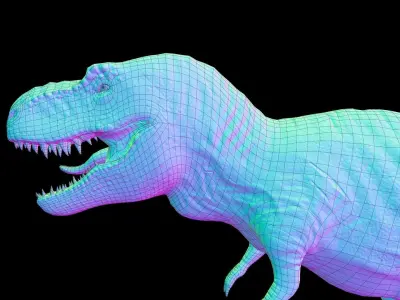 T-Rex Game  Asset Model and Texture only Low-poly 3D model