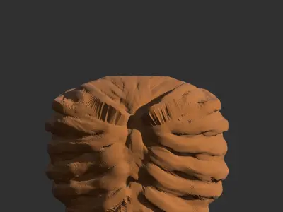 golem type chest with ribcage Low-poly 3D model