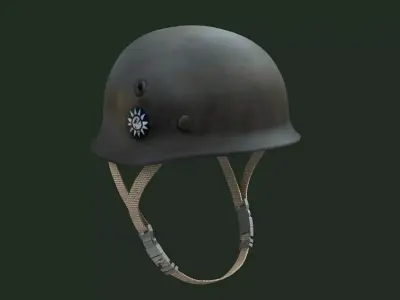 Kuomintang helmet war steel army soldier privat battle people 3D model