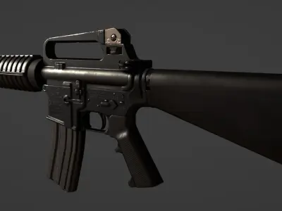 M16A2 and M203 Low-poly 3D model
