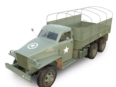 Studebaker US6 military truck us army Low-poly 3D model
