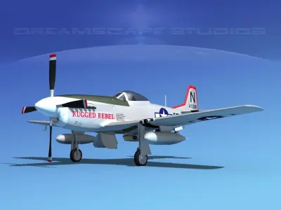 P-51D Mustang Rugged Rebel 3D model