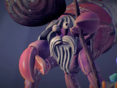 Hermit Crab Low-poly 3D model