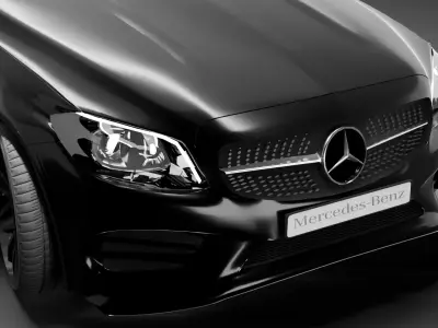 2021 Mercedes-C300 high poly-Rigged 3D model