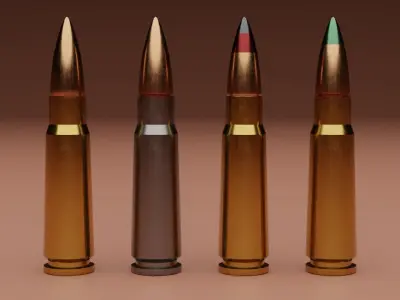 762x39 bullet Low-poly 3D model