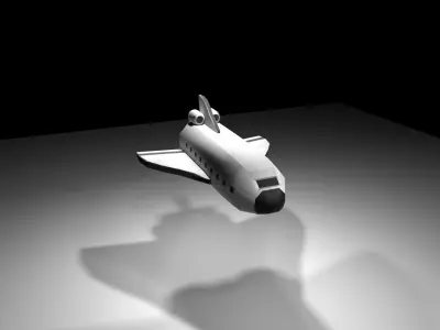 Low poly Space rocket Low-poly 3D model
