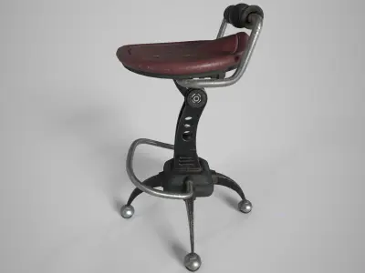 Sci-fi Damaged chair Low-poly 3D model