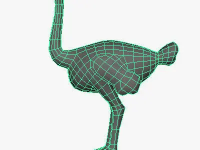 Low Poly Ostrich Low-poly 3D model