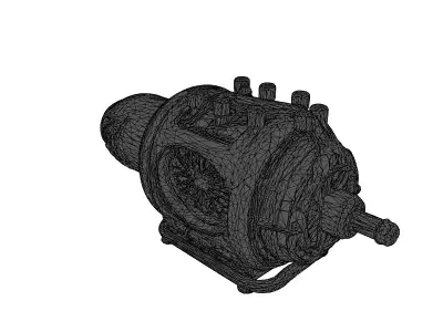 Futuristic Hoverbike Engine Model 3D model