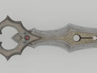 Highly Detailed Ornate Fantasy Sword 3D model