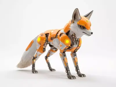 Sci-Fi Robot Aerodynamic Fox 3D Model Low-poly 3D model