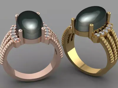 Gold ring 3D print model 26