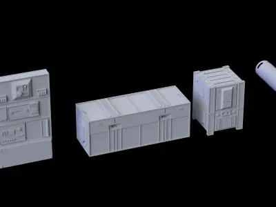 star wars computer kitbash Low-poly 3D model