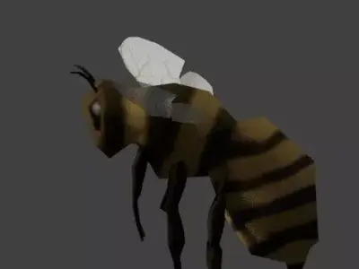 low poly bee Low-poly 3D model