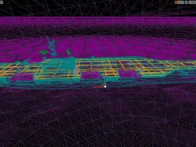 Aircraft Carrier with Fighters Pilot Props Low-poly 3D model