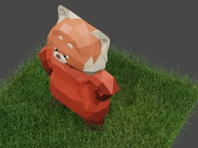Low Poly Mei Lee as Giant Panda in Turning Red 3D model