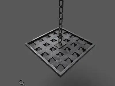 SpikedWall Low-poly 3D model