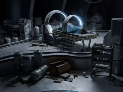 Sci Fi Research Laboratory - Prop Pack - Blender Low-poly 3D model