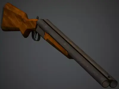 Double Barrel Shotgun - Low Poly Game Ready Low-poly 3D model