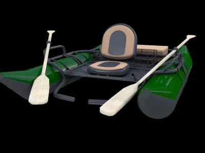 River Fishing Pontoon  Low-poly 3D model